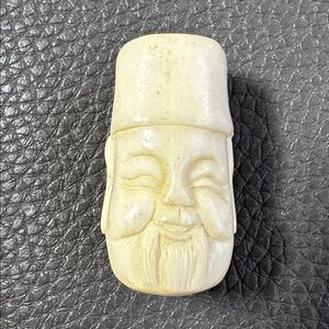 Vintage Carved Bearded Old Man Bead